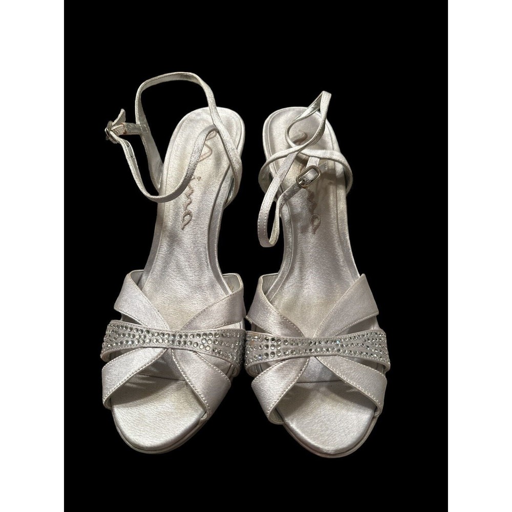 Nina-Silver Dress Party Wedding  Heels Size‎ 10M